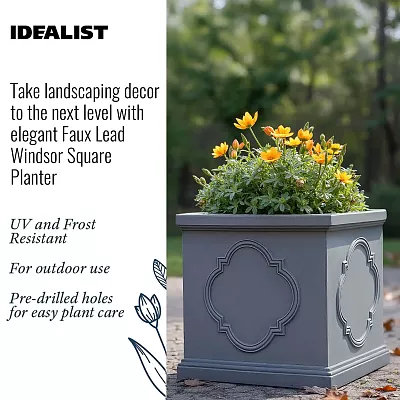 IDEALIST Windsor Light Stone Square Garden Planter