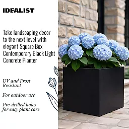 IDEALIST Lite Square Box Contemporary Light Concrete Planter