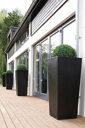 Tall Tapered Fiberstone Contemporary Planter by Cadix Capi Lux
