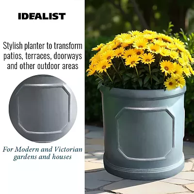IDEALIST Chelsea Light Concrete Cylinder Garden Planter