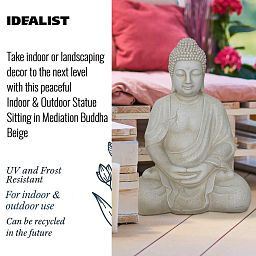 IDEALIST Lite Meditating Buddha Sculpture Garden Statue