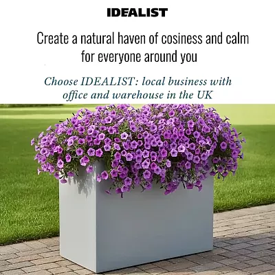 IDEALIST Lite Contemporary Light Concrete Trough Planter