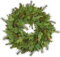 Pine Wreath with Cones Artificial Branch Plant