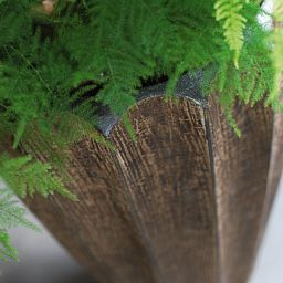Firewood Brown Round Polystone Indoor Planter