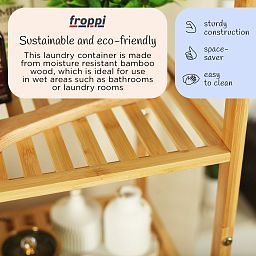 Froppi Wooden Washing Hamper Laundry Basket for Bathrooms