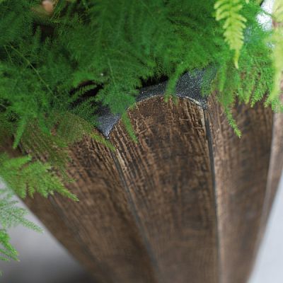 Firewood Round Tall Polystone Indoor Planter