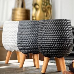 IDEALIST Lite Honeycomb Style Egg Planter on Legs, Round Pot Plant Stand Indoor
