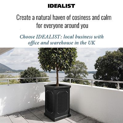 IDEALIST Lite Faux Lead Chelsea Light Concrete Tall Square Planter