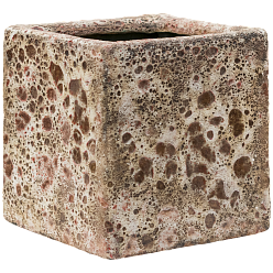 Lava Cube Relic Jade W16 H16 L16 cm (glazed inside) Planter