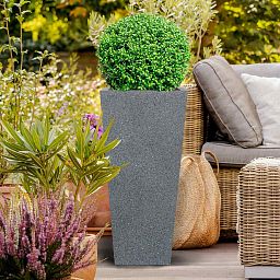 IDEALIST Lite Textured Concrete Effect Tall Tapered Outdoor Planter