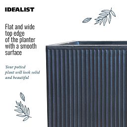 IDEALIST Lite Ribbed Square Outdoor Planter