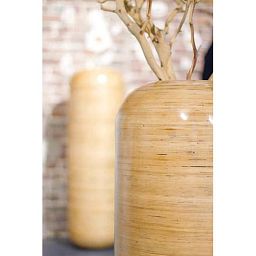 Vespucci Wicker Round Tall Polystone Indoor Planter
