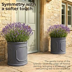 IDEALIST Chelsea Light Concrete Cylinder Garden Planter
