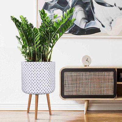 IDEALIST Lite Dotted Style Planter on Legs, Round Plant Pot Indoor IDEALIST Lite Dotted Style Planter on Legs, Round Plant Pot Indoor