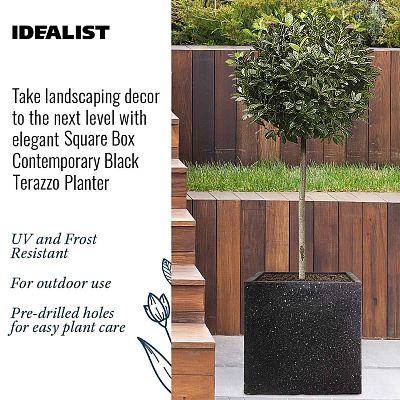 IDEALIST Lite Square Box Contemporary Marble Light Concrete Planter