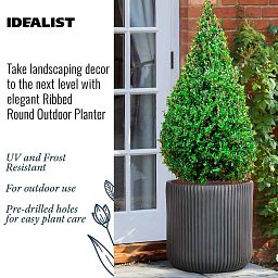 IDEALIST Lite Ribbed Round Outdoor Planter