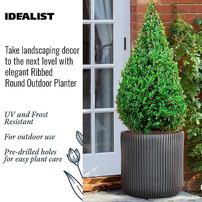 IDEALIST Lite Ribbed Round Outdoor Planter