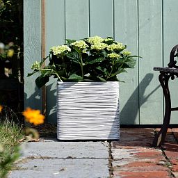 Square Resin Planter by Cadix Capi Tutch Ribbed