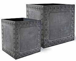 Cromwell Fiberglass Cube Antique FL Planter Pot In/Out Cromwell Fiberglass Cube Antique FL Planter Pot In/Out