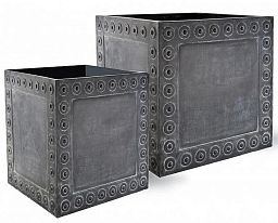 Cromwell Fiberglass Cube Antique FL Planter Pot In/Out