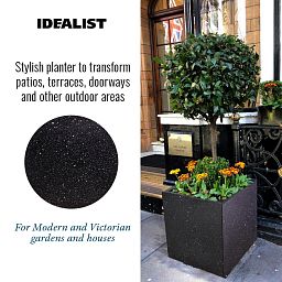 IDEALIST Lite Square Box Contemporary Marble Light Concrete Planter
