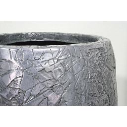 Crackle Round Tall Polystone Outdoor Planter
