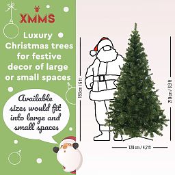 XMMS Dublin Artificial Christmas Tree with Tree Skirt & Cotton Gloves Pine Green Needles