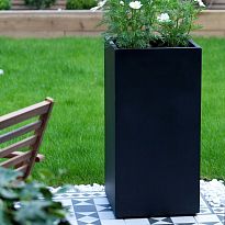 IDEALIST Lite Contemporary Black Light Concrete Garden Tall Square Pla...