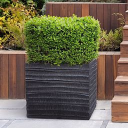 IDEALIST Lite Straw Ribbed Square Outdoor Planter