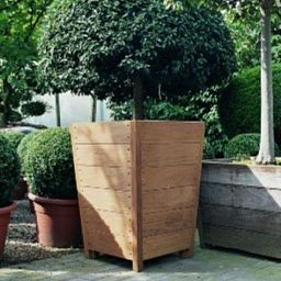 Hardwood Sevilla Tapered Square Tall Wood Outdoor Planter