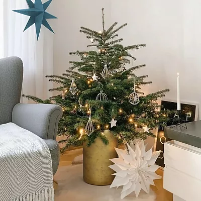 IDEALIST Lite Tall Round Metallic Indoor Planter