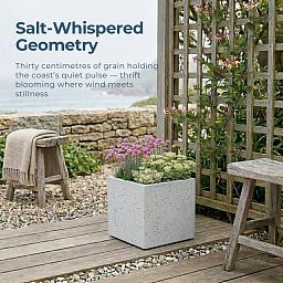 IDEALIST Lite Square Box Contemporary Marble Light Concrete Planter