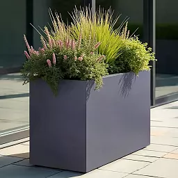 IDEALIST Lite Contemporary Light Concrete Trough Planter Set
