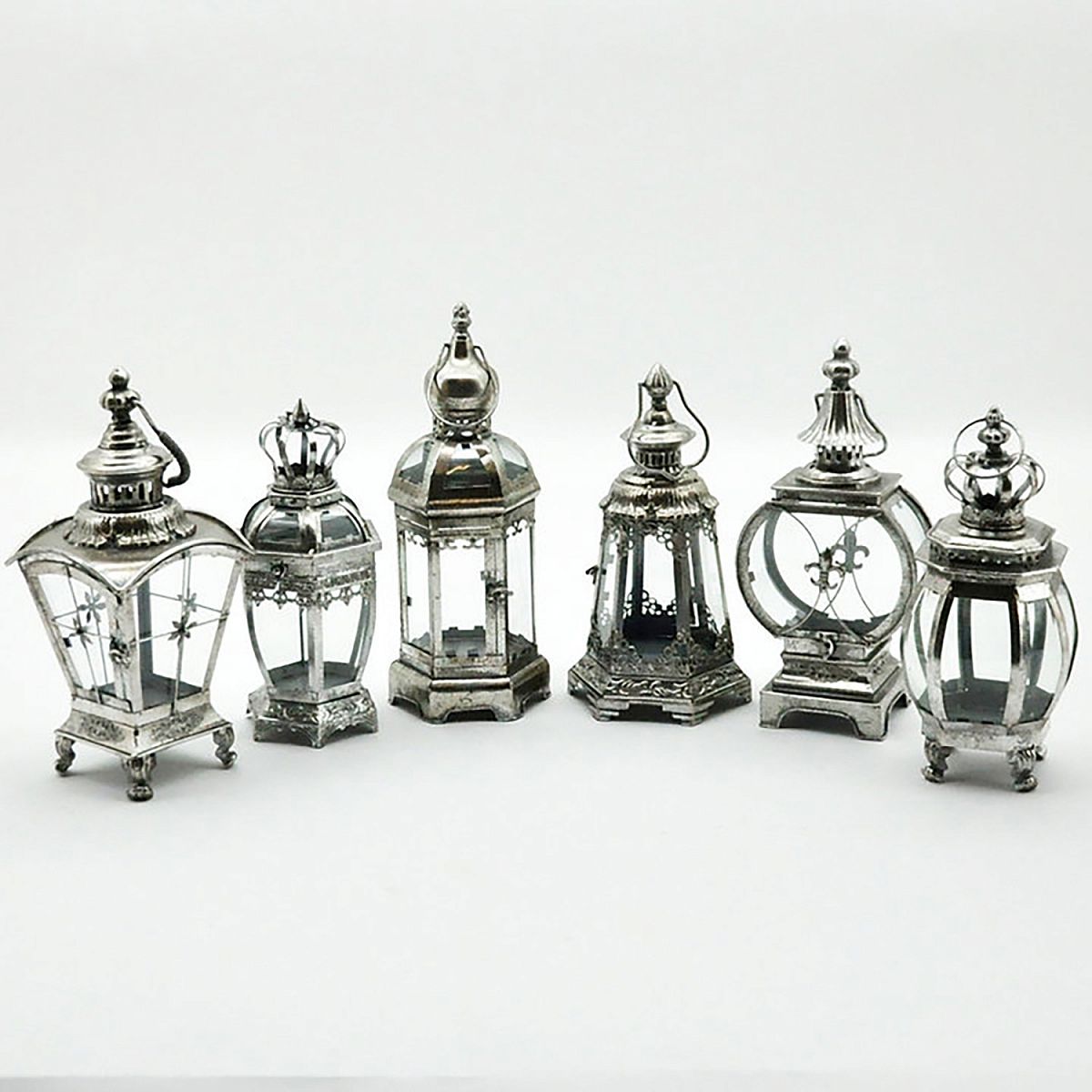 6 Assorted Metal Garden Lanterns by Minster