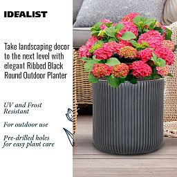 IDEALIST Lite Ribbed Round Outdoor Planter