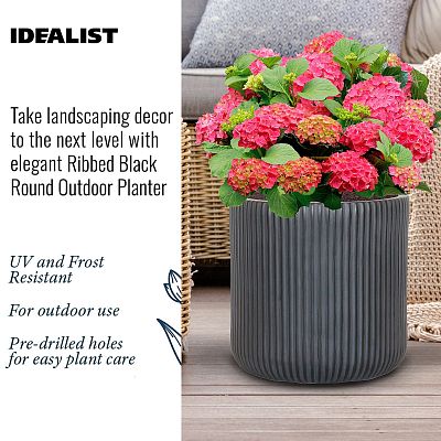 IDEALIST Lite Ribbed Round Outdoor Planter