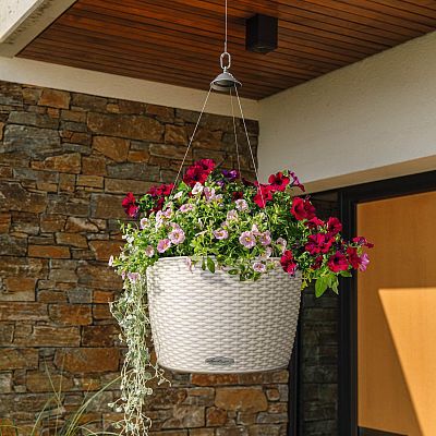 LECHUZA NIDO Cottage Round Poly Resin Outdoor Self-watering Planter