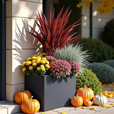 IDEALIST Lite Contemporary Light Concrete Trough Planter Set