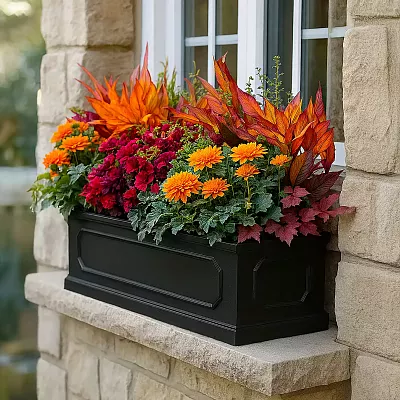 IDEALIST Lite Faux Lead Chelsea Light Concrete Through Planter