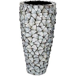 Shell Conical Round Tall Polystone Indoor Planter