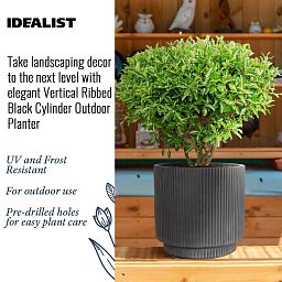 IDEALIST Lite Vertical Ribbed Cylinder Outdoor Planter