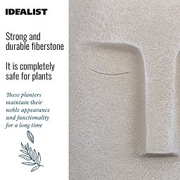 IDEALIST Lite Textured Concrete Effect Oval Indoor Face Pot