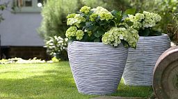 Round Resin Ribbed Planter by Cadix Capi Tutch Vase