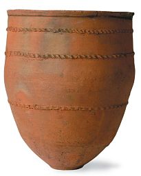 Mediterranean Fiberglass Round Tall Terracotta Planter Pot In/Out
