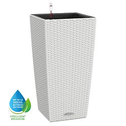 LECHUZA CUBICO Cottage Square Tall Poly Resin Self-watering Planter