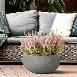 IDEALIST Lite Textured Concrete Effect Bowl Outdoor Planter