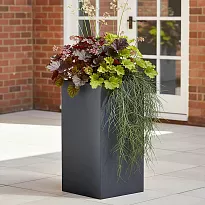 IDEALIST Lite Contemporary Faux Lead Dark Grey Light Concrete Garden T...