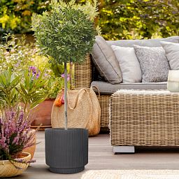 IDEALIST Lite Vertical Ribbed Cylinder Outdoor Planter