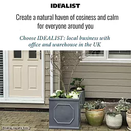 IDEALIST Lite Faux Lead Chelsea Box Square Light Concrete Planter
