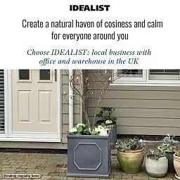 IDEALIST Lite Faux Lead Chelsea Box Square Light Concrete Planter